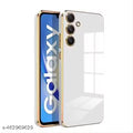 Samsung Galaxy F55 5G / Samsung Galaxy M55 5G Electroplated Chrome 6D Camera Protection Back Cover (White)