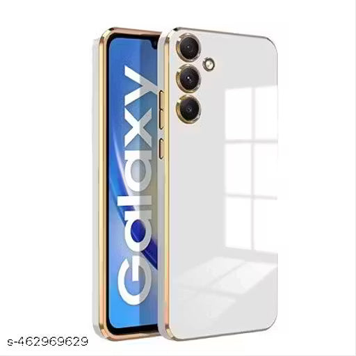 Samsung Galaxy F55 5G / Samsung Galaxy M55 5G Electroplated Chrome 6D Camera Protection Back Cover (White)