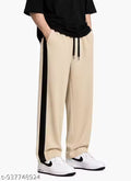 Men's Track Pants, Side Stripe Track Pants, Joggers for Men, Men's Lowers, Streetwear Pants for Men, Black Track Pants