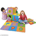Kids Learning Puzzle Toy Mat - Multicolor ABC & 123 Interlocking Tiles