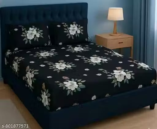 New trending Fitted Elastic Double Bedsheets With 2 Pillow Covers