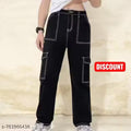 Black cargo trendy baggy pant for boys