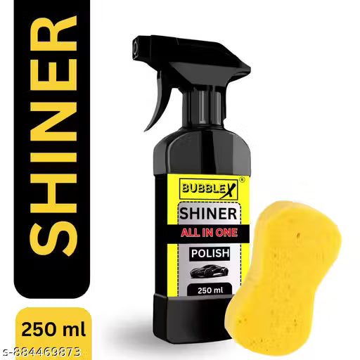 BubbleX Instant Shine All in One Car Polish 250ML | Mirror Finish Liquid Polish | Car, Bike & Dashboard Shine with Sponge