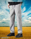 New Stylish | Premium Quality | Track Pant | 4 Pocket | Cotton Cargo | Men Pant| Grey