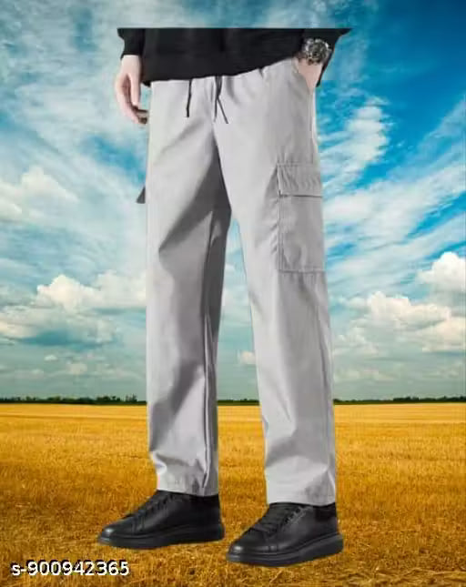 New Stylish | Premium Quality | Track Pant | 4 Pocket | Cotton Cargo | Men Pant| Grey
