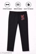 Men Casual & Office Wear Lycra Trouser | Stretchable Pant | Regular Fit