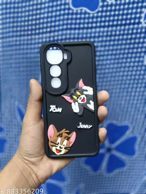 Back Cover for Vivo Y400 Pro 5G | Semi-Soft TPU Case | Shockproof & Camera Protection | Cute 3D Tom & Jerry design