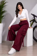 Women's Summer Streetwear Wide-Leg Cargo Pants | Baggy High-Waist Cargo with Pockets