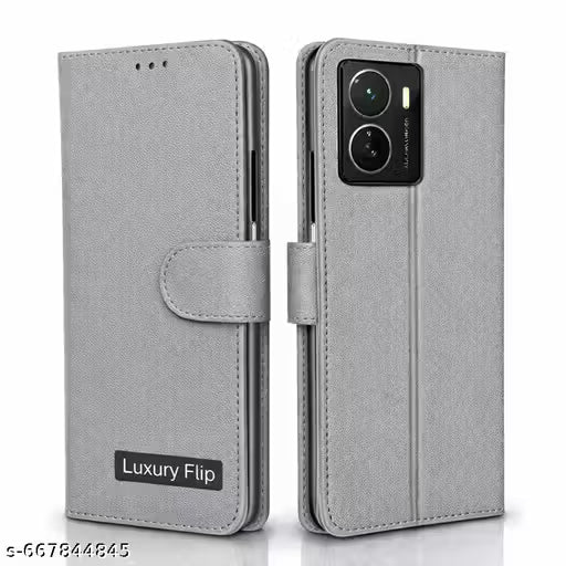 LUXURY FLIP ™ Compatible for Vivo T2x 5G / Vivo Y56 5G / Vivo Y16 Flip Cover Leather Finish | Inside TPU with Card Pockets | Wallet Stand | Complete Protection Flip Case