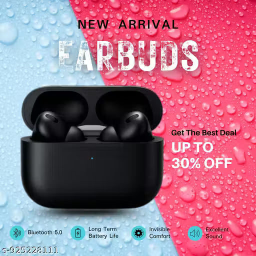 TWS Wireless Headphones with Touch Control With Flashlight Bluetooth Headset (Black, True Wireless)