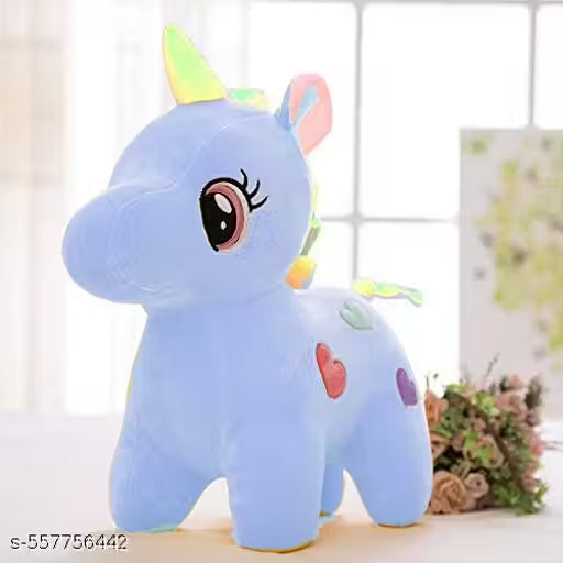 Blue Unicorn Plush Toy | Soft Stuffed Unicorn Teddy | Rainbow Kawaii Soft Toy for Kids & Gift ( 25cm )