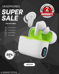 True Wireless (TWS) Stereo Earphone Digital Display Stereo Audifonos Noise Reduction Half in Ear TWS Wireless Earbuds Type C Earphones