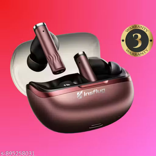 Insflug Wireless Earbuds Bluetooth with Deep Bass Stereo Sound, Noise Reduction Microphone, Smart Touch Controls, Charging Case
