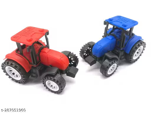 HIR ( PACK OF : 2 ) MULTICOLOR Mini Farm Tractor Toys, Inertia Vehicles Farm Tractor Truck, Agriculture Farm Toys