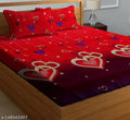 SKROVERSEAS 3D KING SIZE GLACE COTTON BEDSHEETS WITH 2 PILLOW COVERS