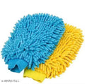 AKAAY Microfiber Hand Gloves Duster Super Absorbent Wash Mitt for Home, Office, Kitchen, Windows, Car, Bike Cleaning & Washing Purpose, Multicolor, 2 Piece