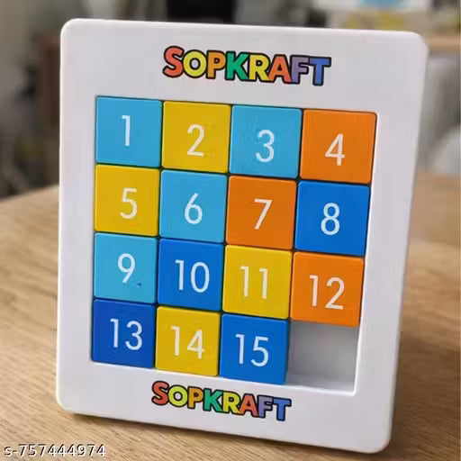 Sopkraft Shape Game Puzzle Educational Magnetic Sliding Number Puzzle for Kids (Plastic Board Game)