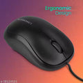 ZEBRONICS Zeb-Comfort Wired USB Mouse, 3-Button, 1000 DPI Optical Sensor, Plug & Play, for Windows/Mac, Black