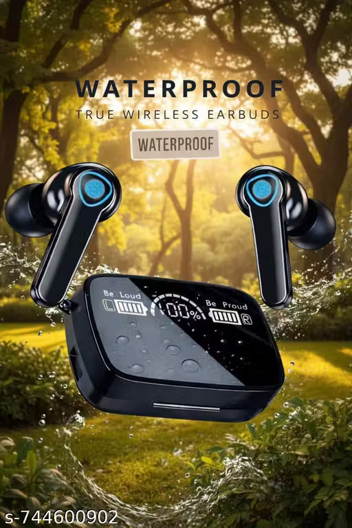 Maahi Enterprises presents M19 Latest New Trending HD LED Display Earphone Sports Waterproof Stereo Bluetooth Headset (Black, True Wireless Earbuds) @7