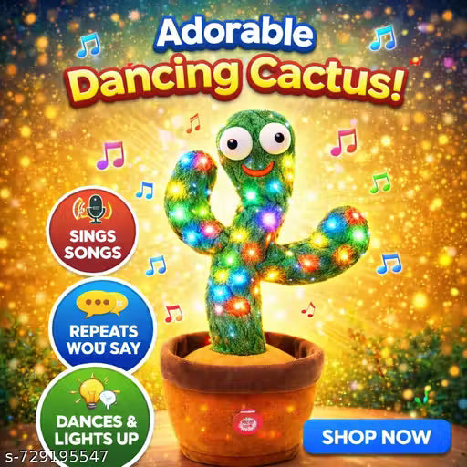 Dancing Cactus Toy Talking Cactus Toy Singing Cactus Toy Repeat Voice Cactus Musical Cactus Toy LED Dancing Cactus Funny Cactus Toy Interactive Baby Toy Mimicry Cactus Toy