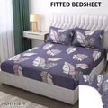 Super Soft Glace Cotton All Round Elastic Fitted Double Bed Bedsheet with 2 Pillow Covers-72x78x8 Inches-fiteed_Double