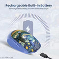 Portronics Toad III Plus Rechargeable Bluetooth Mouse with Bluetooth & 2.4 GHz Wireless Connectivity, Stylish Illustrated Design, 6 Buttons, Soft (Blue)