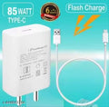 85 Watt Flash Charger Wall Charger, 44 Watt Fast Charger 3A (Support FLASH 2.0 only) with 120-Watt Flash Charge Detachable Type A to C White Cable (Compatible for VI-VO and I-Q-OO Phones) Cable Included