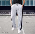 Men's Track Pants, Side Stripe Track Pants, Joggers for Men, Men's Lowers, Streetwear Pants for Men, Black Track Pants with White Stripe,