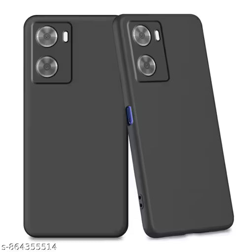 Trisha Creation Silicone Back Cover for Oppo A57 5G, Soft-Touch Phone Back Cover for Oppo A 57 ( Black )