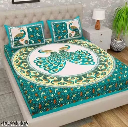 Jaipuri Cotton Double Bedsheet With 2 Pillow Covers