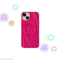 premium dark Pink 3D Heart Soft TPU Silicone Cover for iPhone 13