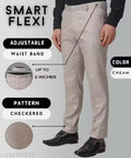 Maleno Men Slim Fit Flexi Waist Checkered Formal Trouser
