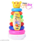 7 Ring Colorful Teddy Rings with Smiley Stacking Play Set Toy for Kids 6 Month to 2 Year Baby's Made in India Pretend Role Play Set Children