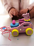 A.j, Enterprise wooden Peppa pig drum car pulling toy