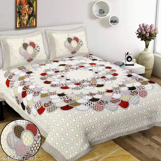 Double cotton bedsheet with 2 pillow covers / Single Cotton Bedsheet with 1 pillow cover