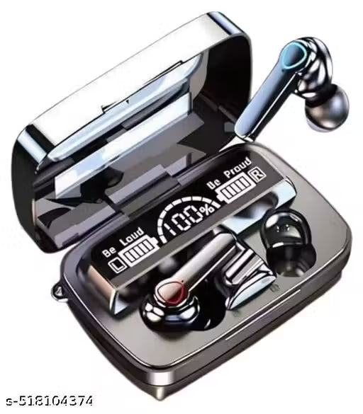 M 19 TWS Bluetooth 5.0 Wireless In Ear Earbuds Touch Waterproof LED Digital Display Bluetooth Headset (Black, True Wireless)
