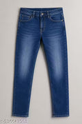 Men’s Stretchable Denim Jeans for Men | Casual Solid Washed Jeans | Trendy Ankle Length Jeans Pants for Boys & Men