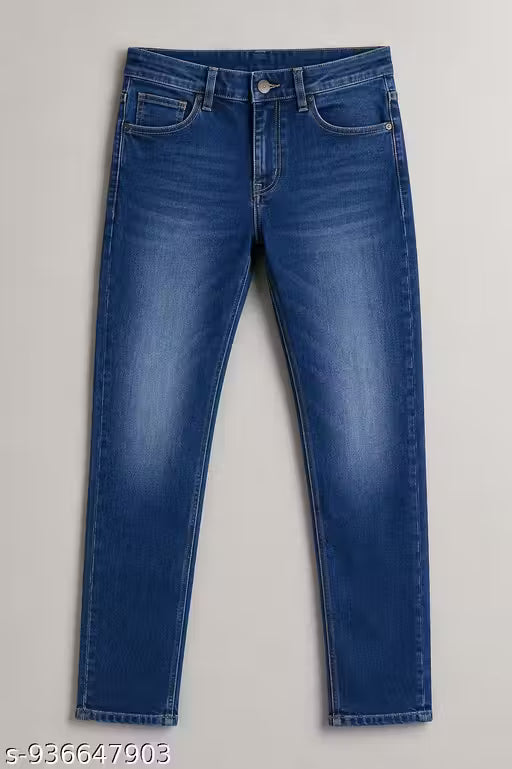 Men’s Stretchable Denim Jeans for Men | Casual Solid Washed Jeans | Trendy Ankle Length Jeans Pants for Boys & Men