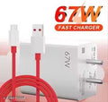 67 Watt supervooc fast mobile charger with white 1 M cable