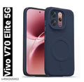 Vivo V70 Elite 5G Back Cover , Mobcase Soft Matte Silicone Back Case Cover For Vivo V70 Elite 5G (Blue)
