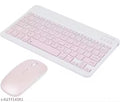 Ultra-Slim Rechargeable Bluetooth Keyboard Portable Compact Wireless (Pink)