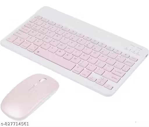 Ultra-Slim Rechargeable Bluetooth Keyboard Portable Compact Wireless (Pink)