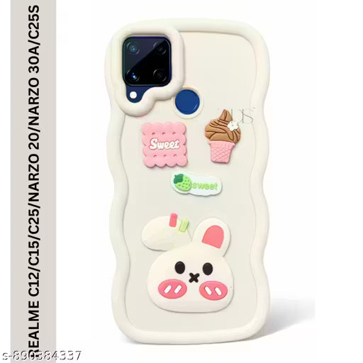 Realme C12/C15/C25/Narzo 20/Narzo 3OA/C25S Panda 3D Cartoon Silicone Phone Case