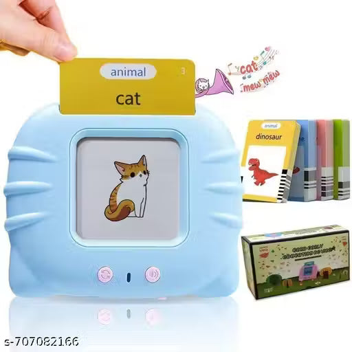 LUCKY' FASHION Kids Talking Flash Cards Learning Toy | Interactive Sound Card Reader with 112 Picture Cards | Animals, Vehicles, Fruits & Early Words | Educational Toy for Toddlers (2–6 Years)