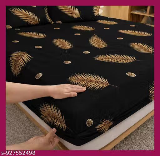 Elastic(Fitted) Super Soft Double Bedsheet With 2 Pillow Covers