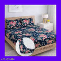 Cotton Elastic All Around Fitted King Size Double Bed Bedsheet with 2 Pillow Covers | Floral Printed Bedsheet Combo