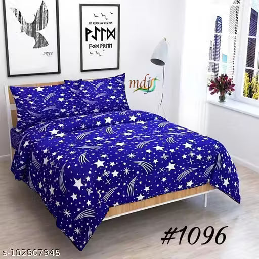 Beautifully Designed 3D Double Bedsheet With 2 Pillow Covers (Size 90x90 Inches)