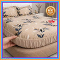 Fitted (Elastic) Cotton Double Bedsheet With 2 Pillow Covers