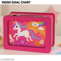 REBOUND MINI Magical Pink Unicorn Wooden Piggy Bank for Girls | Handcrafted Money Box with ₹10,000 Savings Tracker | Fun Birthday Gift & Room Decor