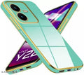 6D Chrome Back Cover Case Compatible for Vivo Y22 |Slim Shockproof Soft TPU | Raised Lips Protection | Camera Protection | Stylish Back Case and Cover (Green)